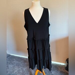 Black Sleeveless Ruffle Dress